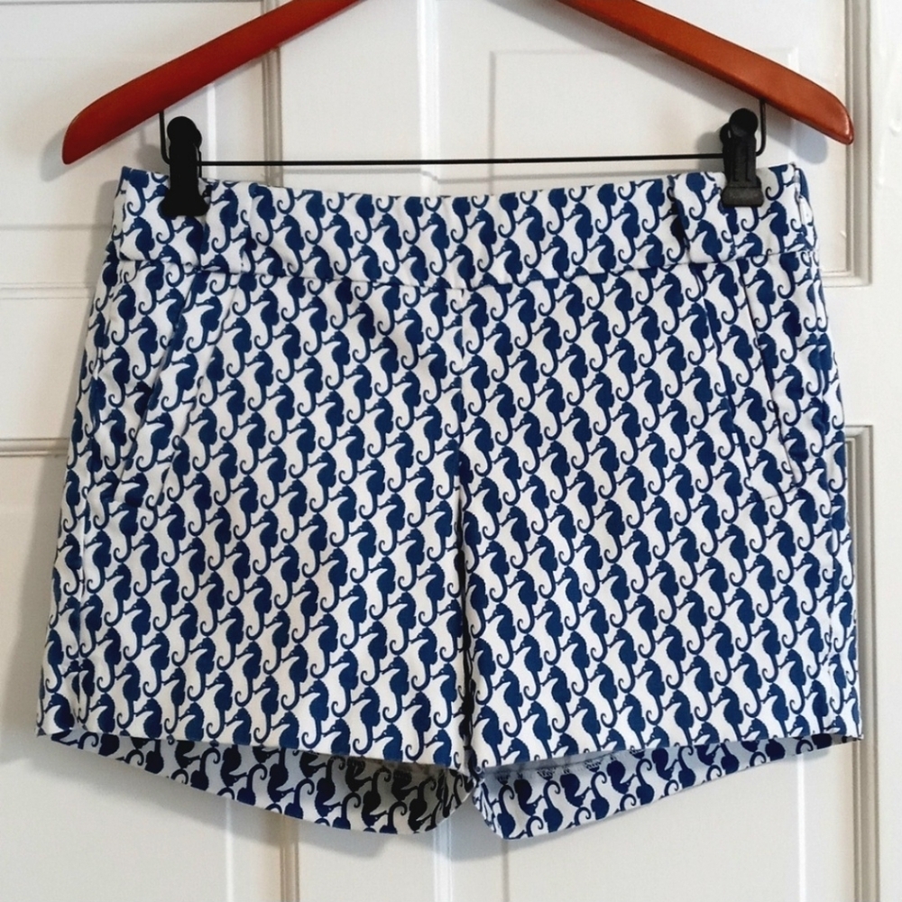 🌊J. Crew🌊 - Blue/White Seahorse City Fit Stretch Chino Short